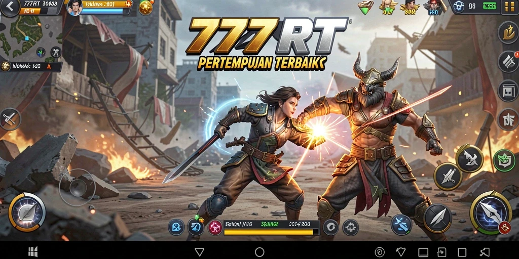 Tangkapan layar menunjukkan pertarungan seru dalam game Fighting.