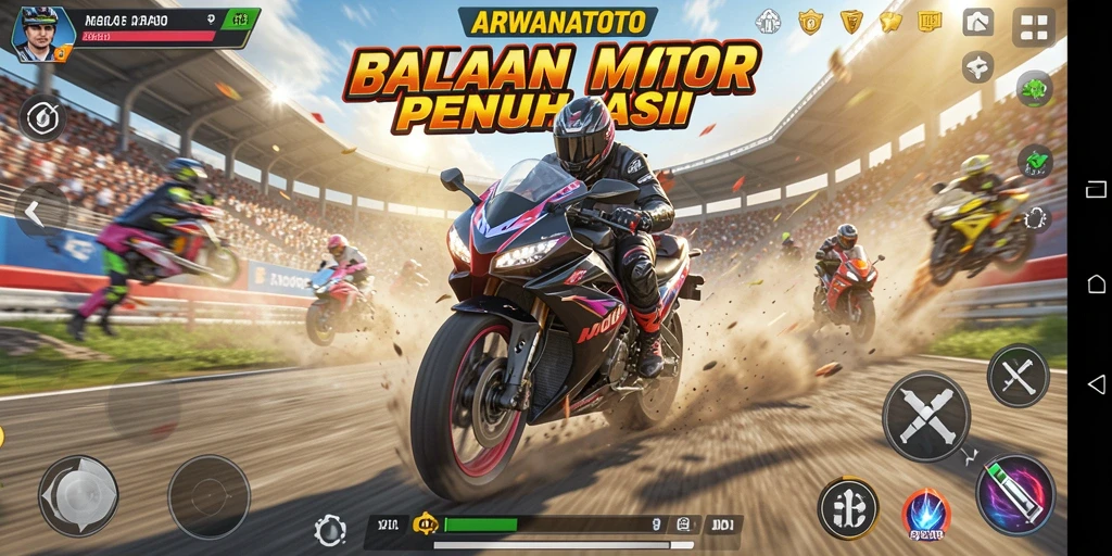 Tampilan dinamis dari gameplay ARWANATOTO yang menegangkan.
