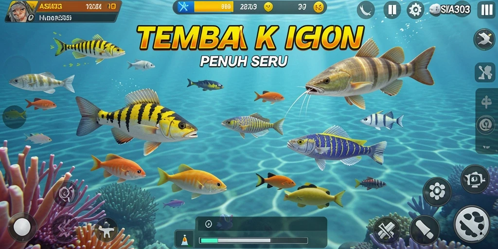 Tampilan seru dalam gameplay Tembak Ikan ASIA303.