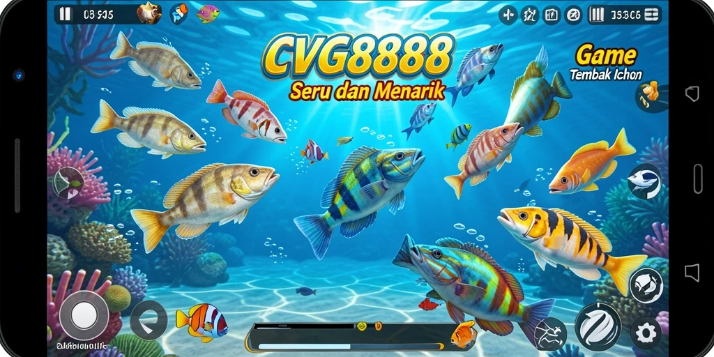 Gameplay seru di CVG8888 saat menembak ikan.