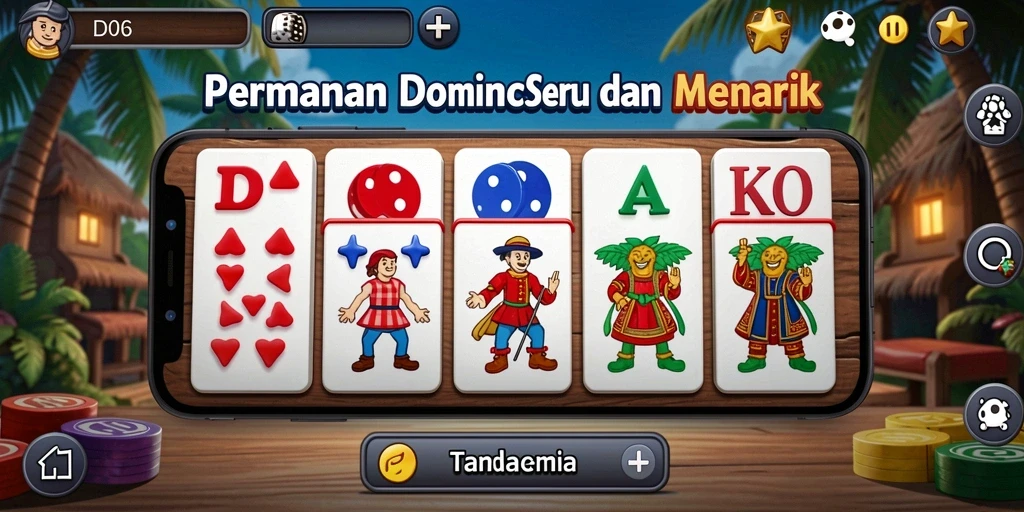 Tampilan gameplay D06 yang menarik saat bermain Domino.