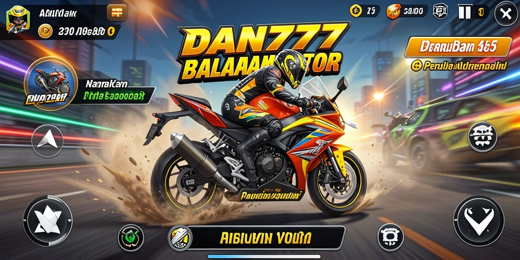 Gameplay seru dalam balapan motor yang mendebarkan.