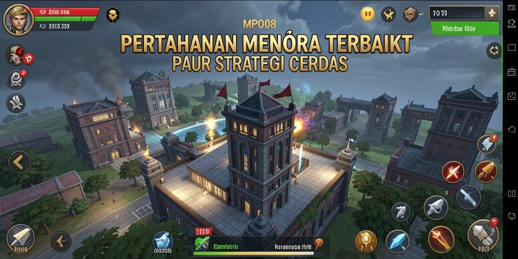 Screenshot MPO08 menunjukkan aksi seru dalam Tower Defense.