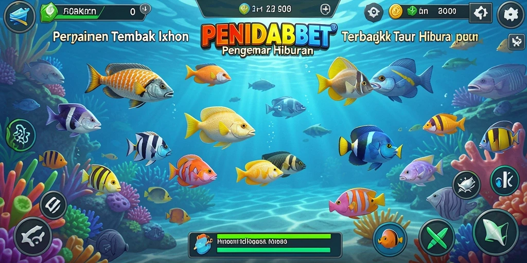 Tangkapan layar PENIDABET menampilkan pemain yang menembak ikan dalam suasana laut yang menawan.