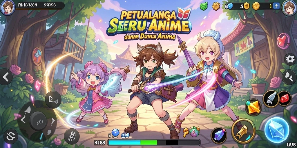 Menampilkan adegan action seru dalam game Anime RI188.