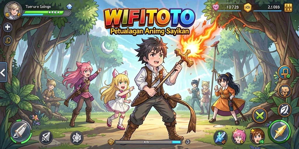 Tampilan gameplay yang menakjubkan dari WIFITOTO menunjukkan karakter anime yang ikonik.